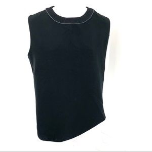 Zara Basic Black Blouse Asymmetrical Size Large